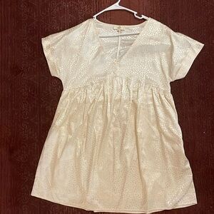 Women’s Cream Shiny Entro Print Dress
